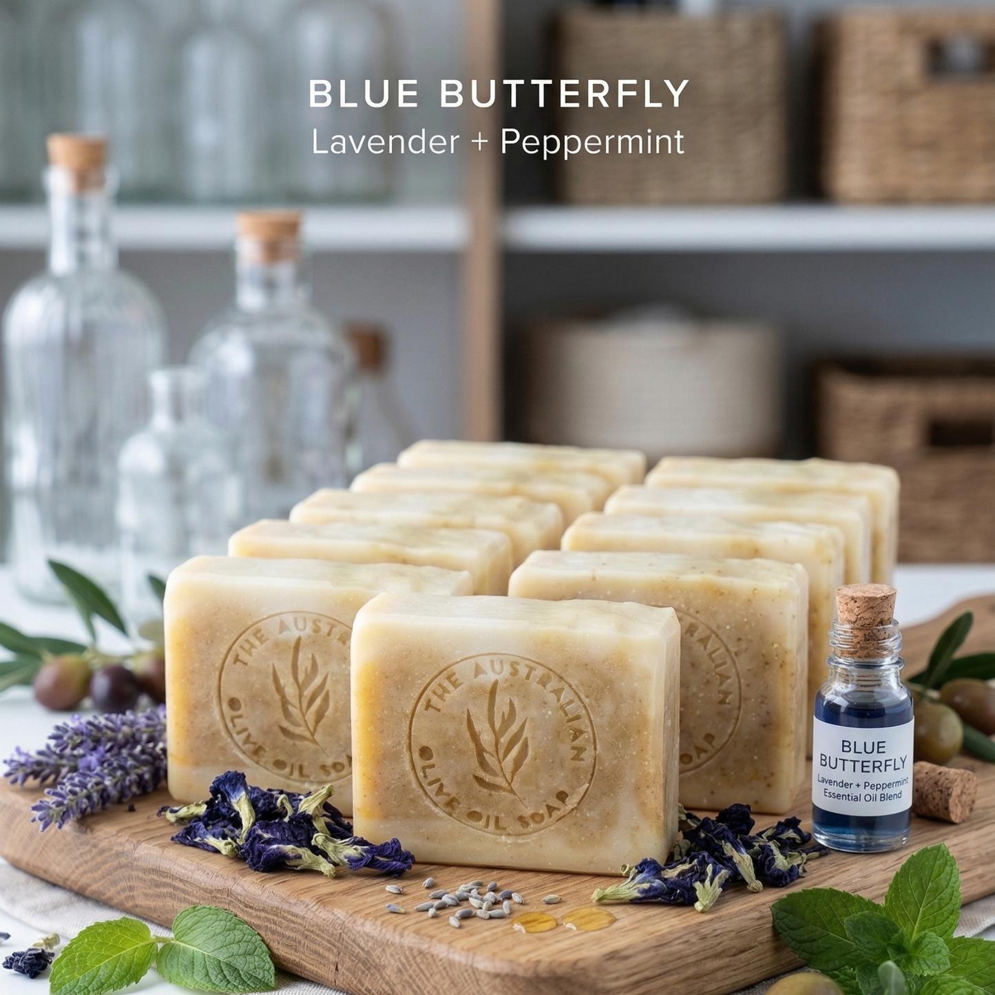 10x BLUE BUTTERFLY Lavender + Peppermint