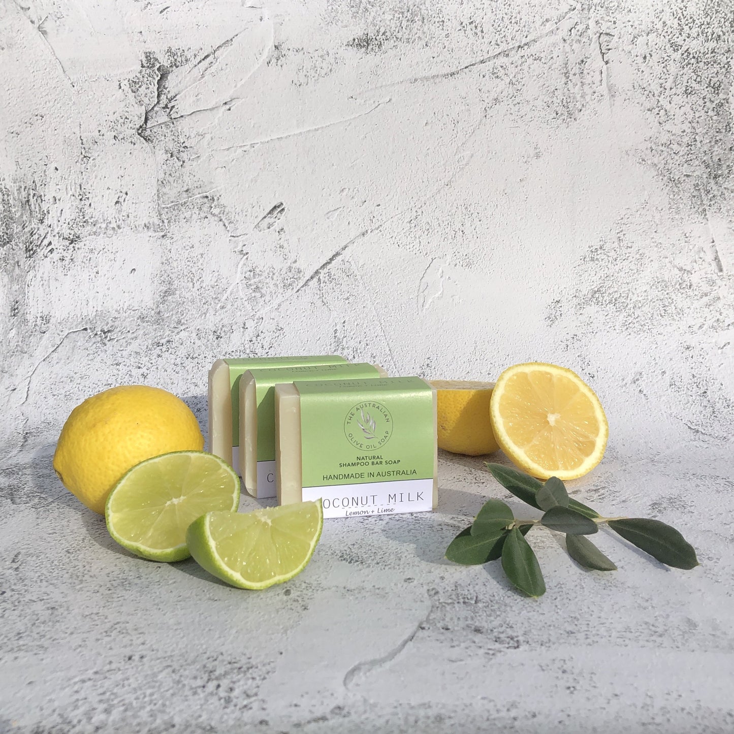 The Australian Olive Oil Soap Coconut Shampoo Soap Bundle pack of 3