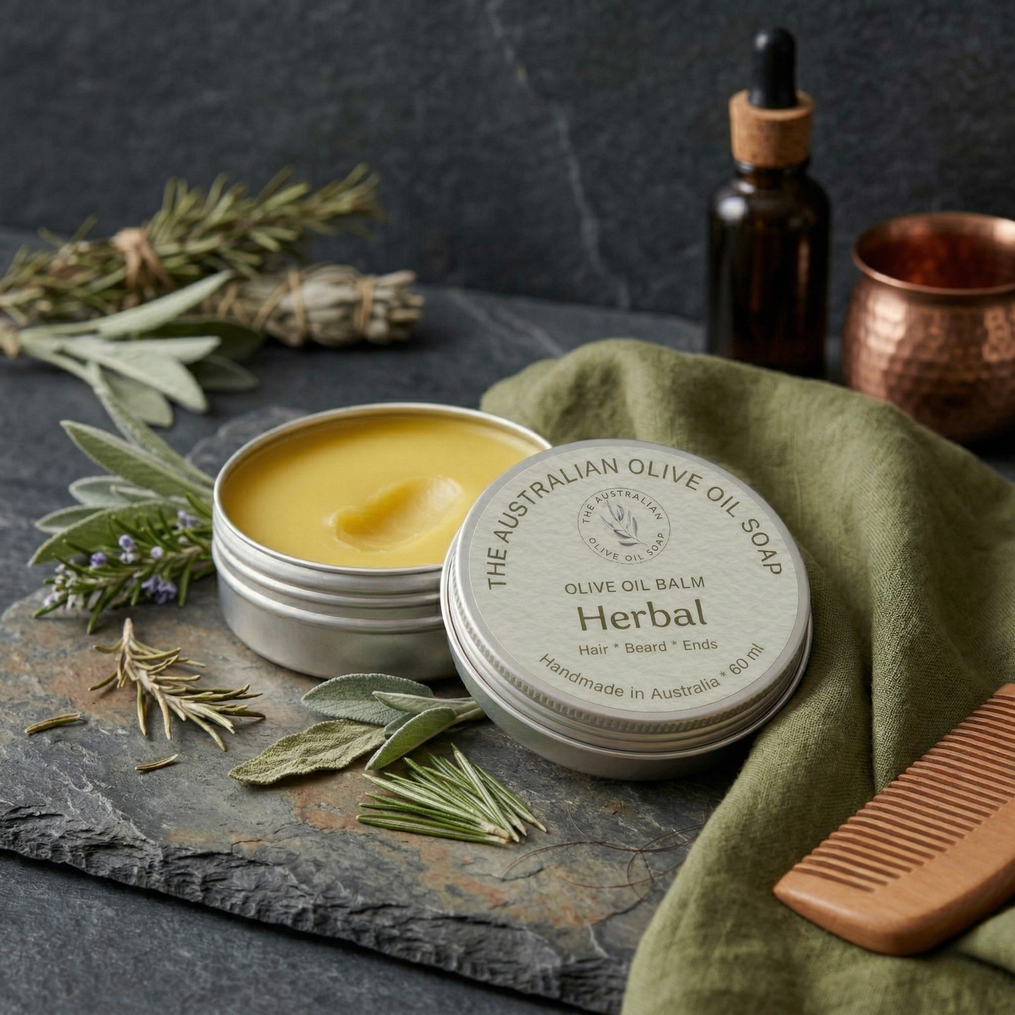 OLIVE OIL BALM Herbal Hair