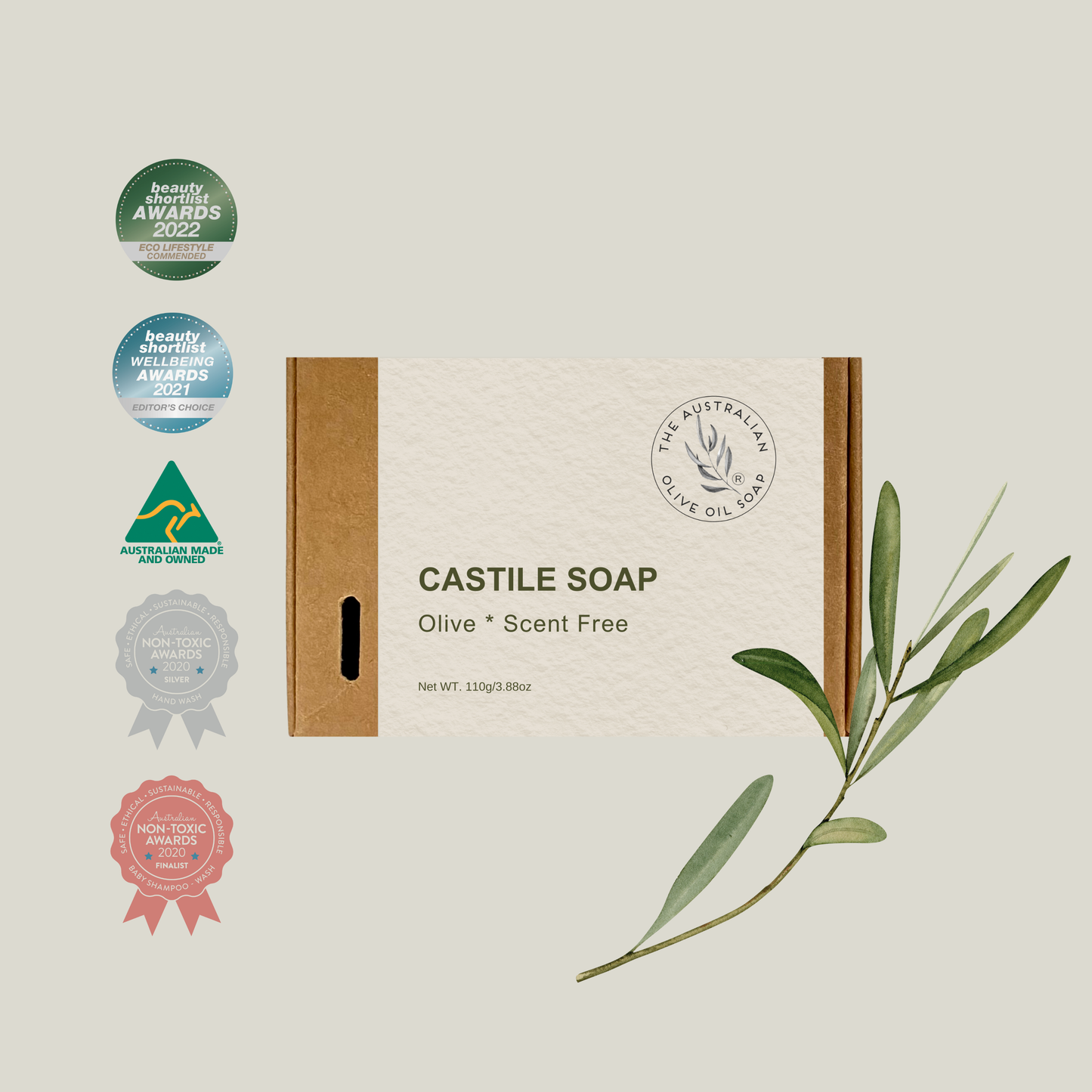 CASTILE SOAP Olive Scent Free