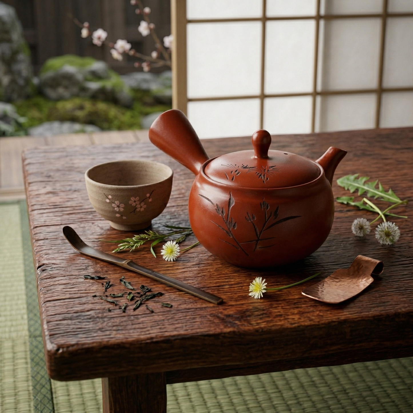 Kyusu Teapot 400ml terracotta | Orchid