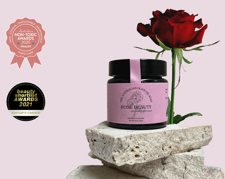 Multi-award winning face, hand and body balm - Rose beauty The Australian Olive Oil Soap