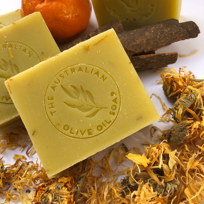 The Australian Olive Oil Soap Healing Calendula  Soap Orange Cinnamon
